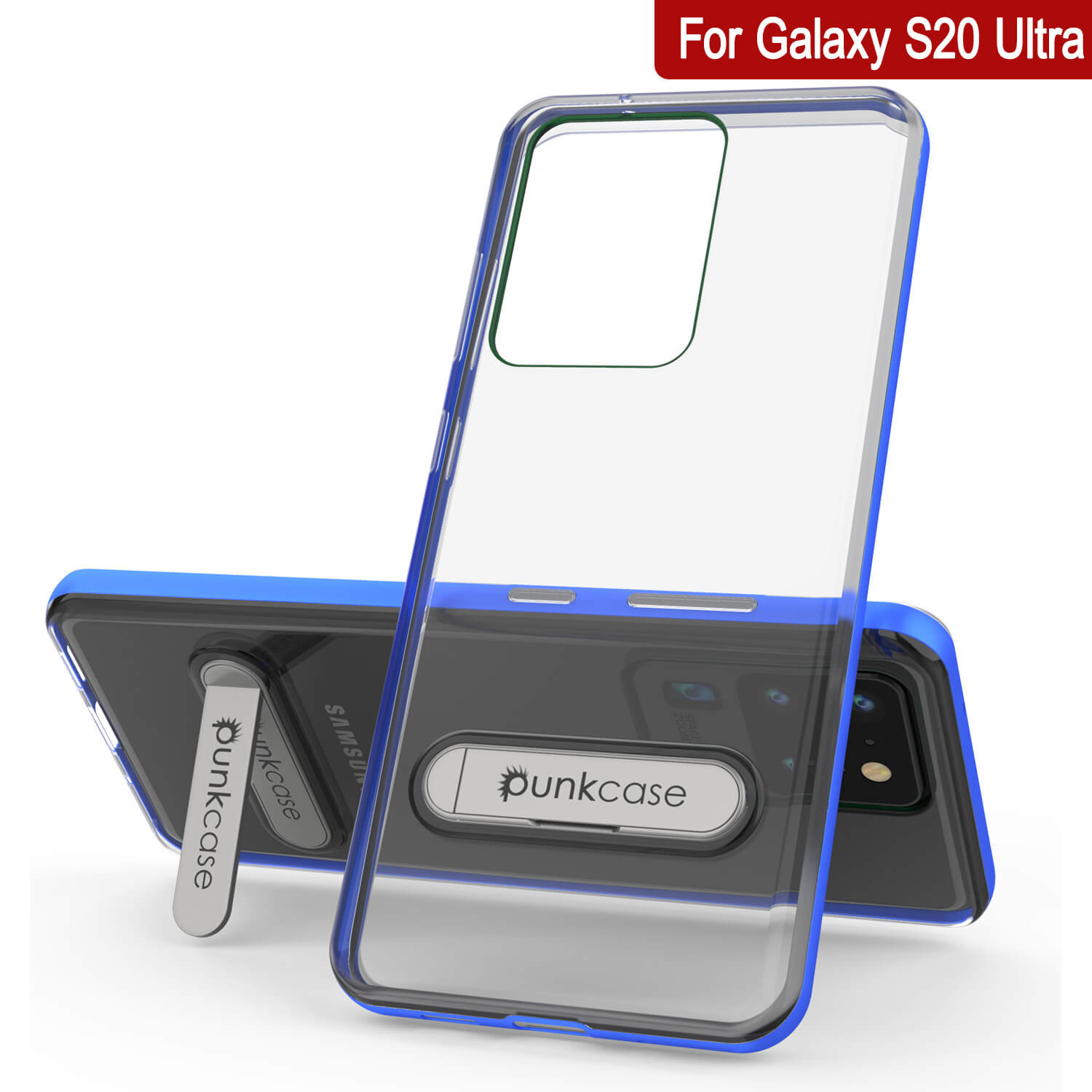 Capa Galaxy S20 Ultra, PUNKcase [Série LUCID 3.0] [Ajuste Slim] Capa de Armadura com Protetor de Tela Integrado [Azul]