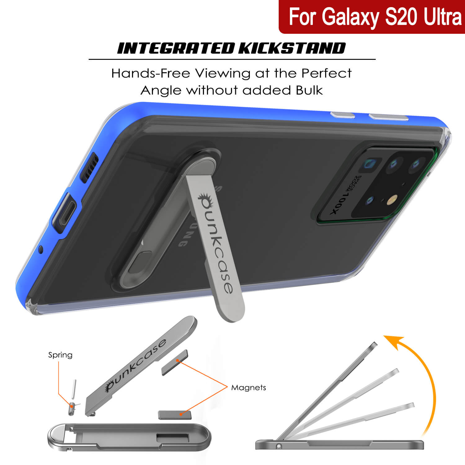 Capa Galaxy S20 Ultra, PUNKcase [Série LUCID 3.0] [Ajuste Slim] Capa de Armadura com Protetor de Tela Integrado [Azul]