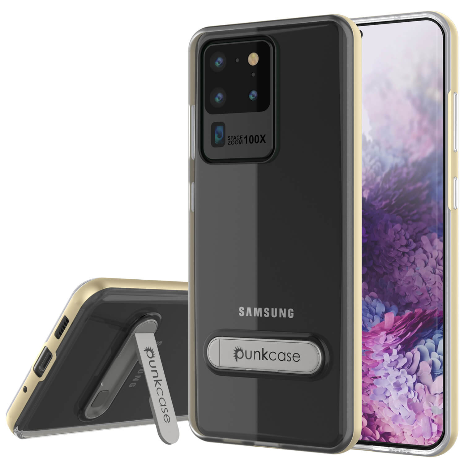 Capa para Galaxy S20 Ultra, PUNKcase [Série LUCID 3.0] [Ajuste Slim] Capa de Armadura com Protetor de Tela Integrado [Dourado]