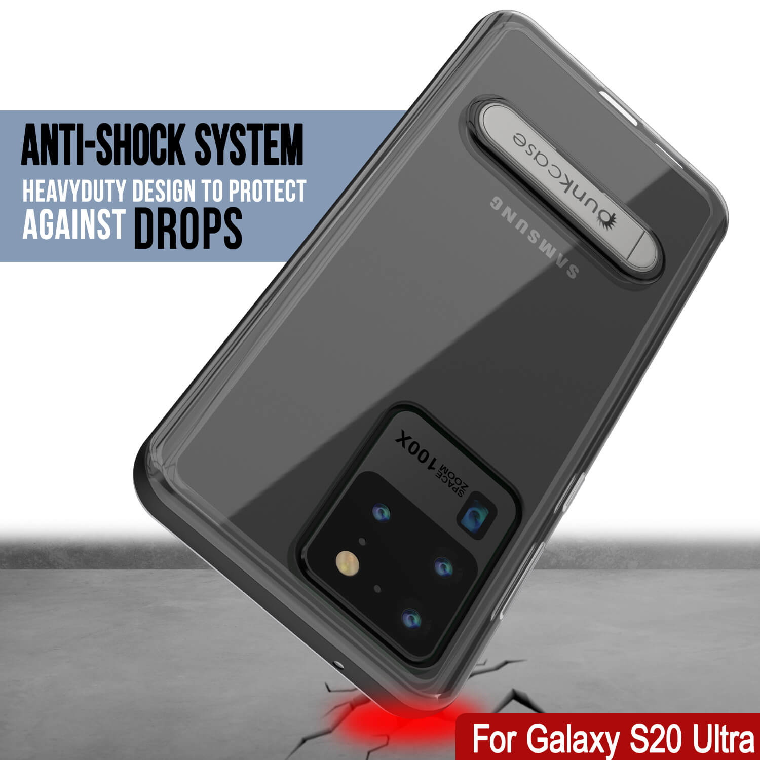 Capa Galaxy S20 Ultra, PUNKcase [Série LUCID 3.0] [Ajuste Slim] Capa de Proteção com Protetor de Tela Integrado [Preto]