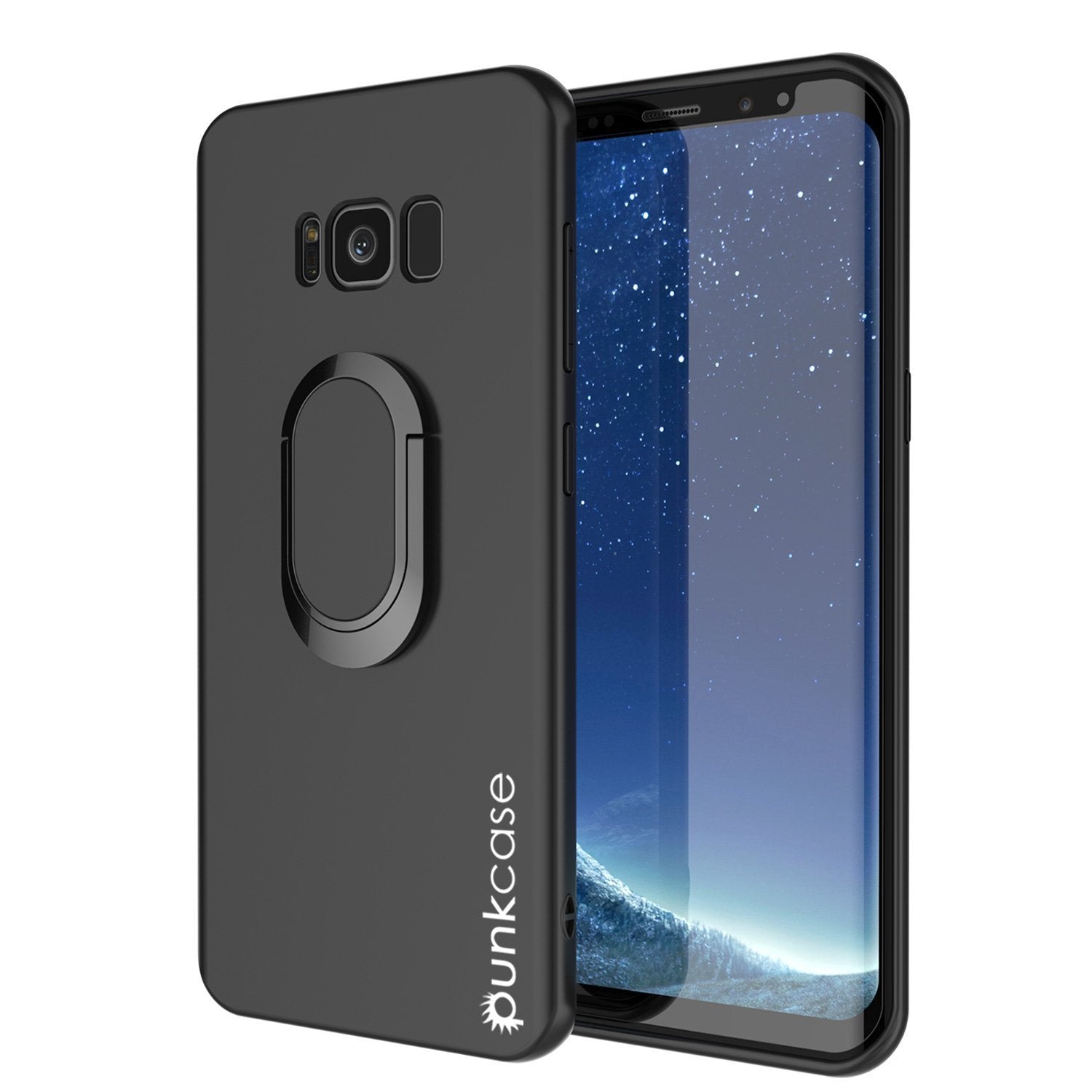 Galaxy S8 PLUS, Capa protetora TPU Punkcase Magnetix com suporte, Protetor de tela [preto]