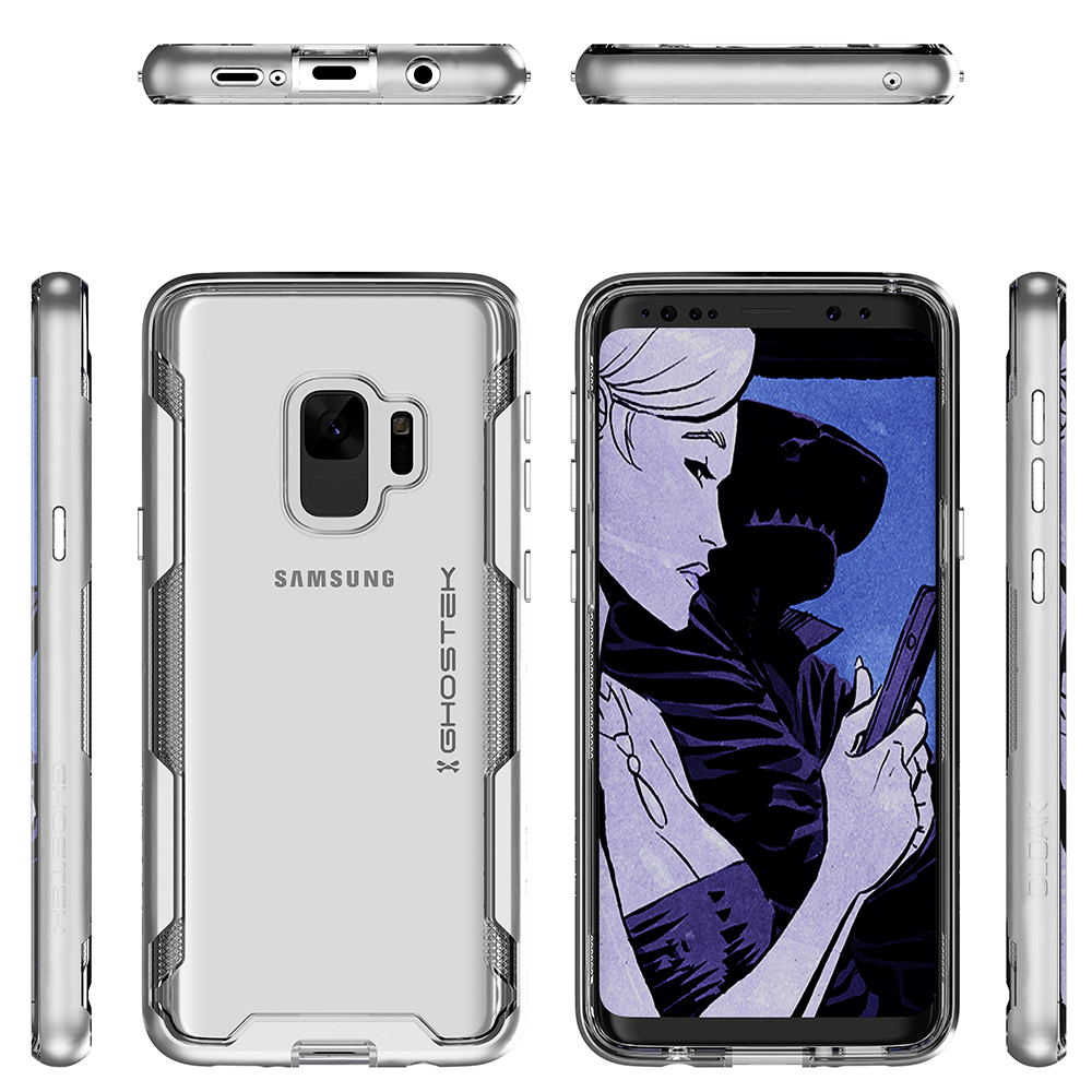 Galaxy S9 Clear Protective Case | Cloak 3 Series [Silver]