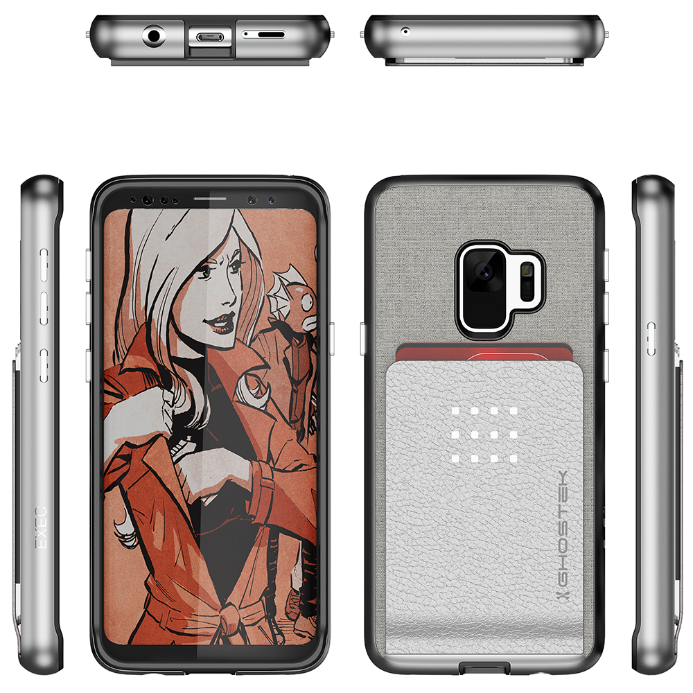 Galaxy S9+ Protective Wallet Case | Exec 2 Series [Silver]
