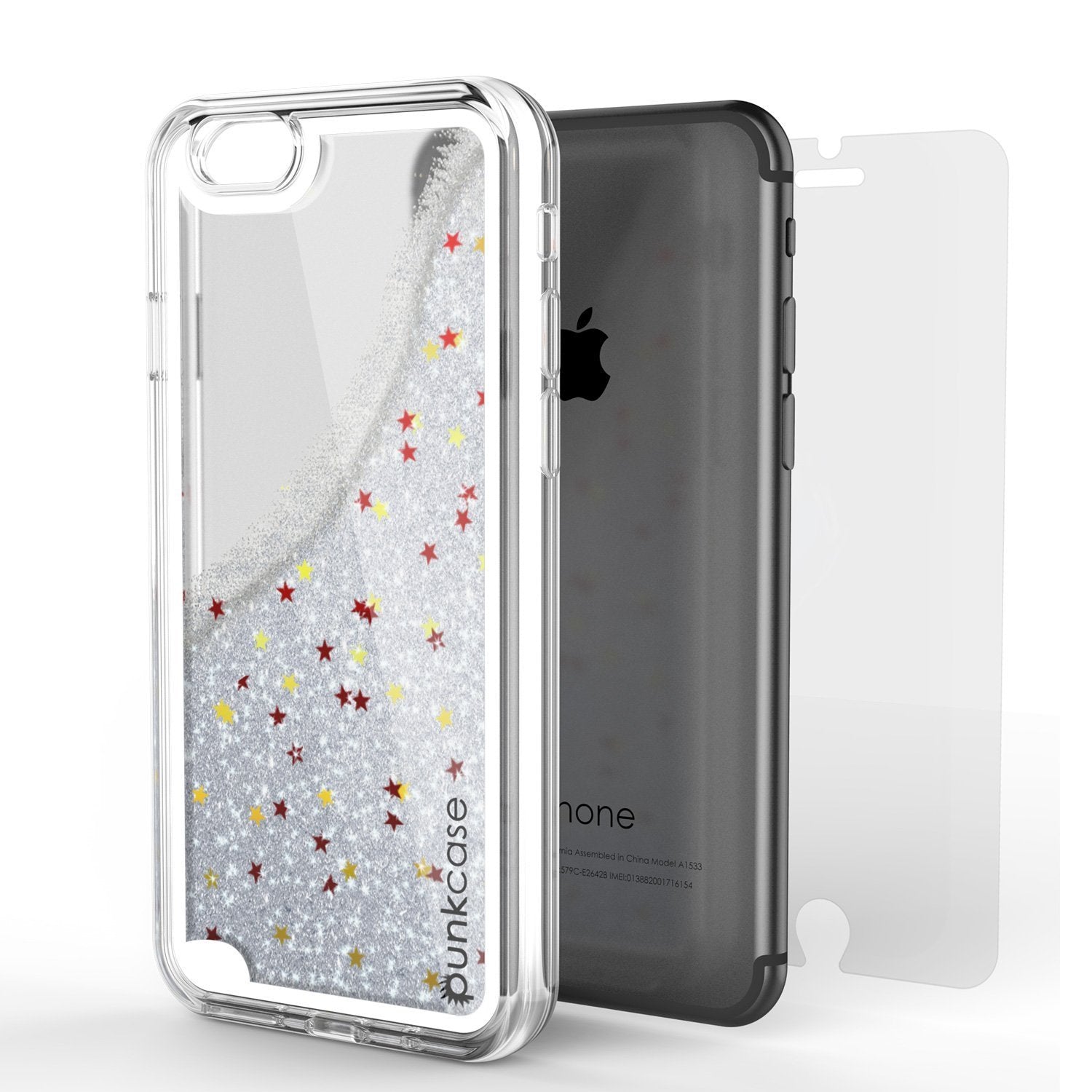 iPhone SE (4.7") Case, PunkCase LIQUID Silver Series, Protective Dual Layer Floating Glitter Cover (Color in image: rose)