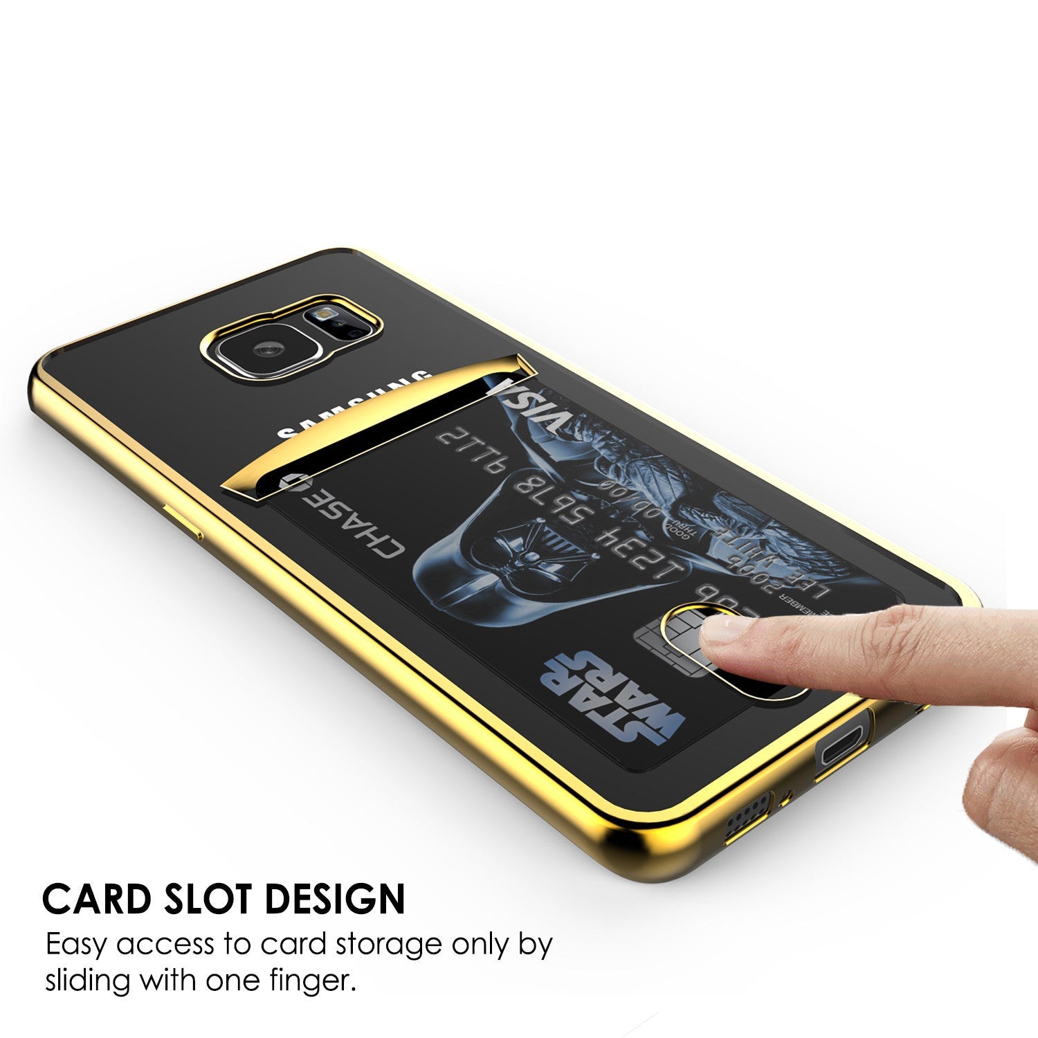 Galaxy S6 EDGE Case, PUNKCASE® LUCID Gold Series | Card Slot | SHIELD Screen Protector | Ultra fit (Color in image: Rose Gold)