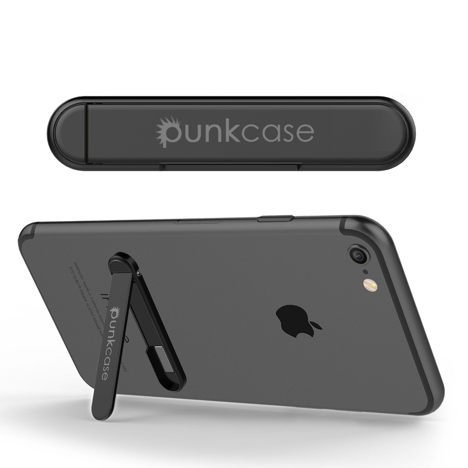 PUNKCASE FlickStick Universal Cell Phone Kickstand for all Mobile Phones & Cases with Flat Backs, One Finger Operation (Black) (Color in image: Pink)