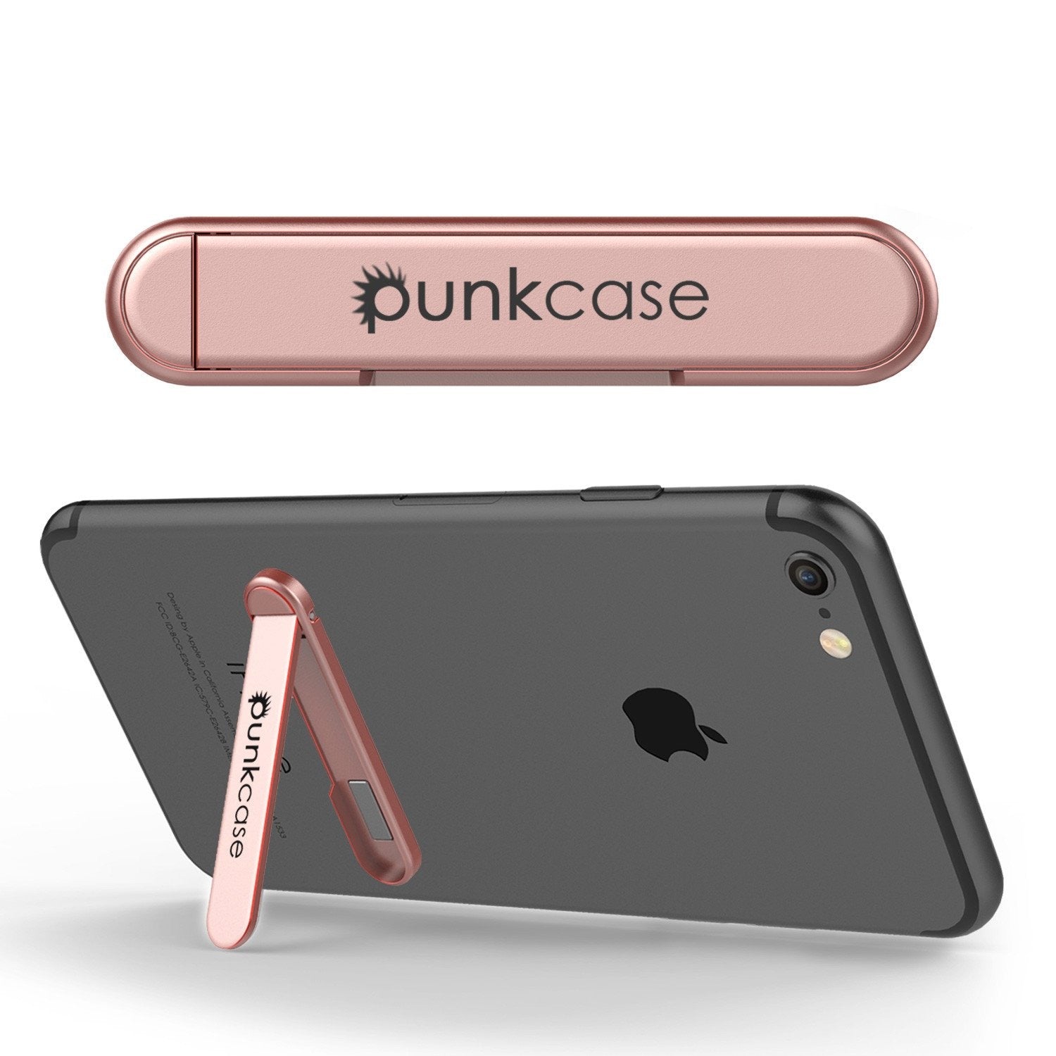 PUNKCASE FlickStick Universal Cell Phone Kickstand for all Mobile Phones & Cases with Flat Backs, One Finger Operation (Rose Gold) (Color in image: Pink)