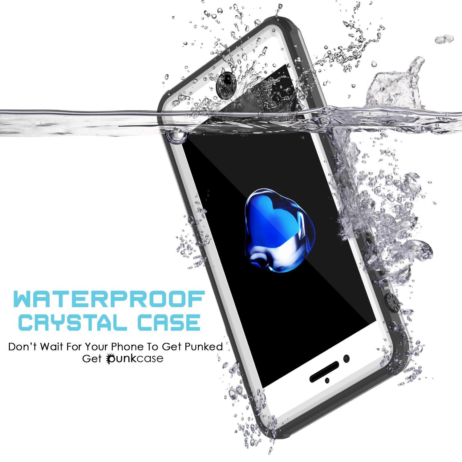 WATERPROOF CRYSTAL CASE Don't Wait For Your Phone To Get Punked Get Punkcase (Color in image: Pink)