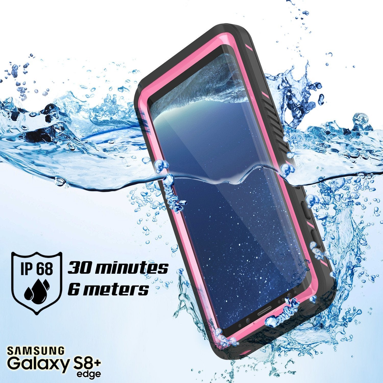 Galaxy S8 PLUS Waterproof Case, Punkcase [Extreme Series] [Slim Fit] [IP68 Certified] [Shockproof] [Snowproof] [Dirproof] Armor Cover W/ Built In Screen Protector for Samsung Galaxy S8+ [Pink] (Color in image: White)