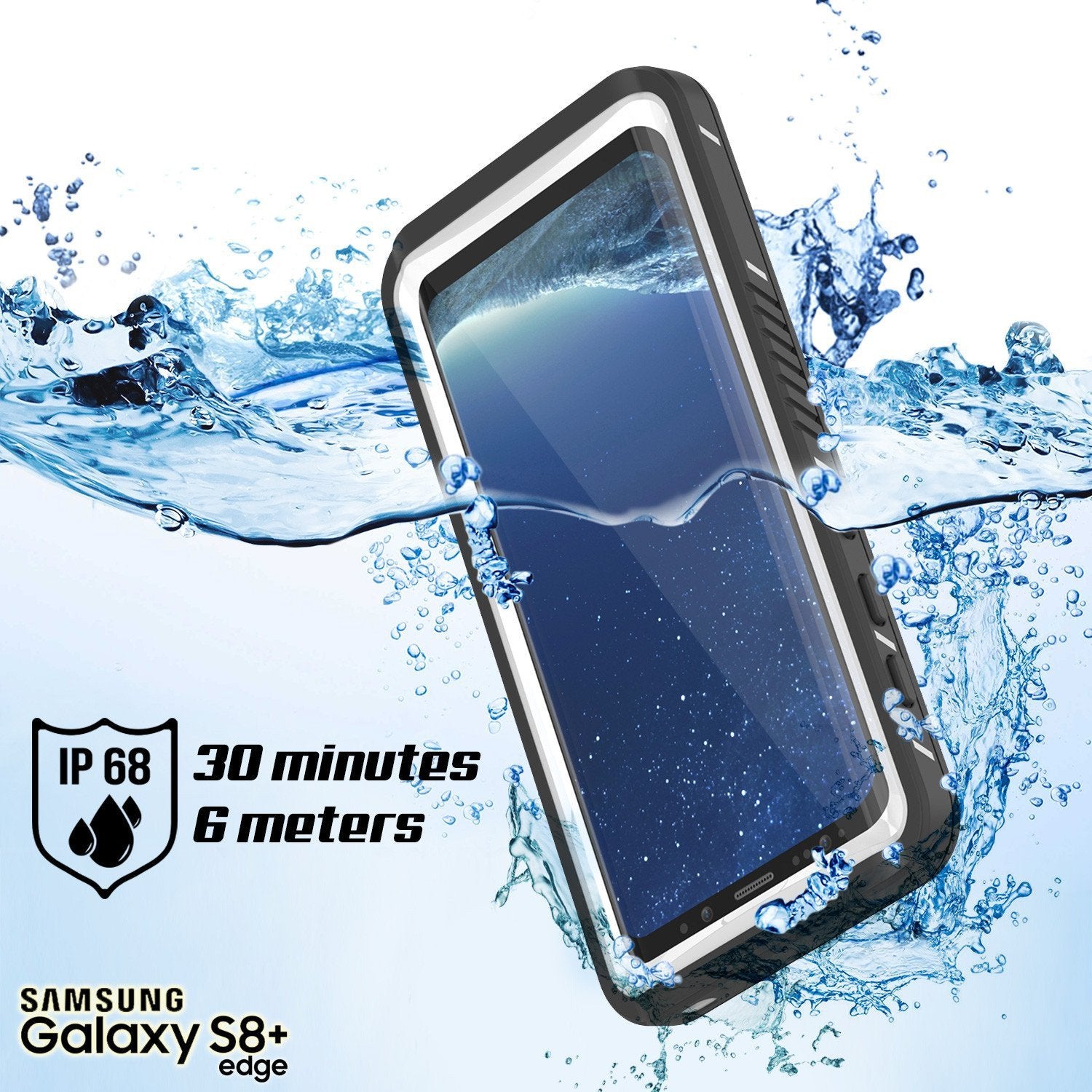 Capa Impermeável Galaxy S8 PLUS, Punkcase [Série Extrema] [Ajuste Slim] [Certificado IP68] [À Prova de Choque] [À Prova de Neve] [À Prova de Poeira] Capa de Armadura [Branco]