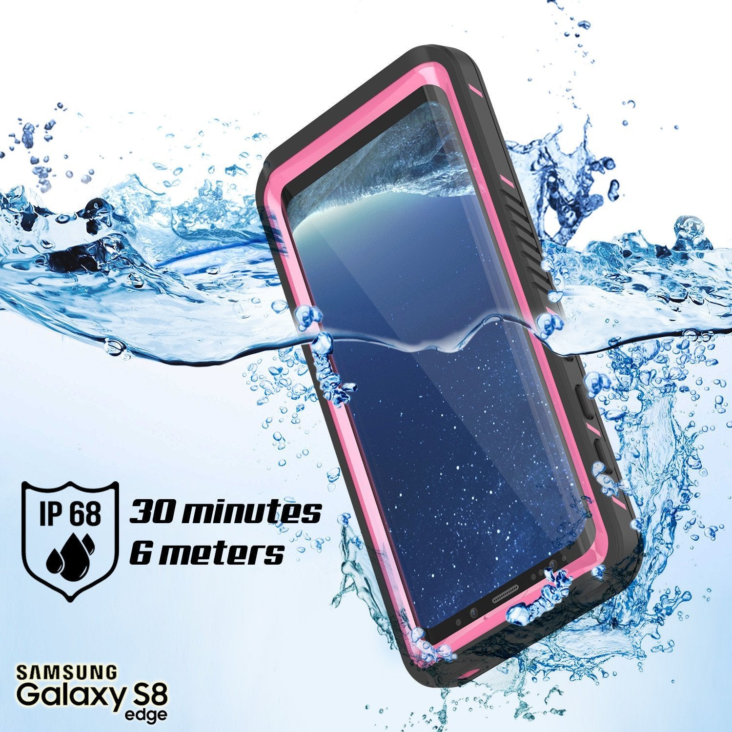 Capa à Prova d'Água para Galaxy S8, Punkcase [Série Extreme] [Ajuste Slim] [Certificado IP68] [Prova de Choque] [À Prova de Neve] [À Prova de Poeira] Capa de Armadura com Protetor de Tela Embutido para Samsung Galaxy S8 [Rosa]