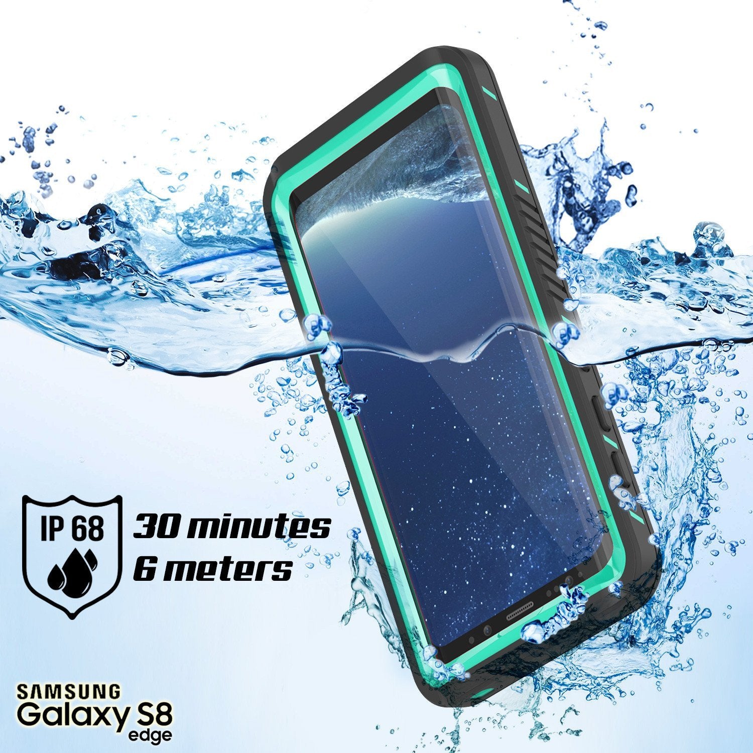 Capa à prova d'água para Galaxy S8, Punkcase [Série Extreme] [Ajuste Slim] [Certificado IP68] [À Prova de Choque] [À Prova de Neve] [À Prova de Poeria] Capa de Armadura com Protetor de Tela Embutido para Samsung Galaxy S8 [Azul-Teal]