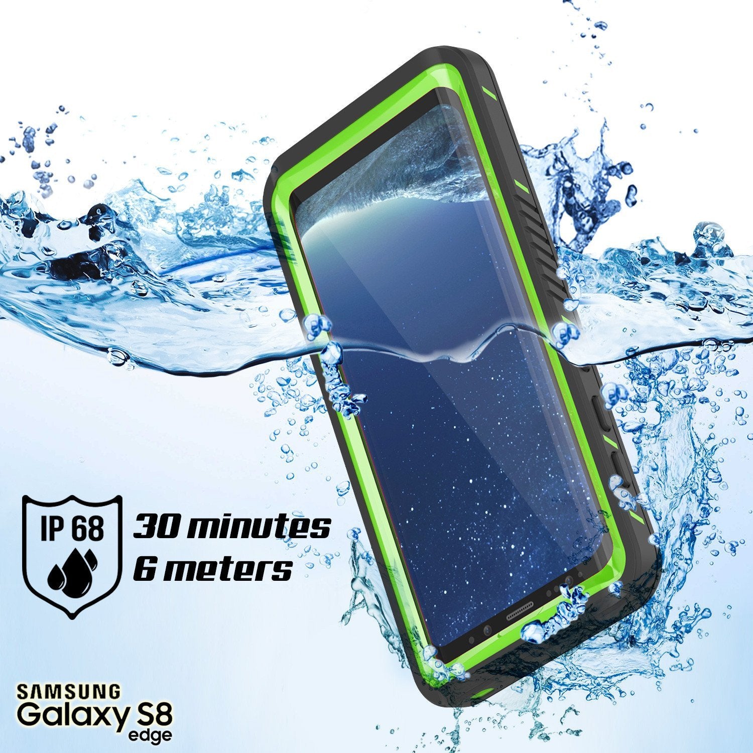 Capa à prova d'água para Galaxy S8, Punkcase [Série Extrema] [Ajuste Slim] [Certificado IP68] [À Prova de Choque] [À Prova de Neve] [À Prova de Poeira] Capa Armor com Protetor de Tela Integrado para Samsung Galaxy S8 [Verde]