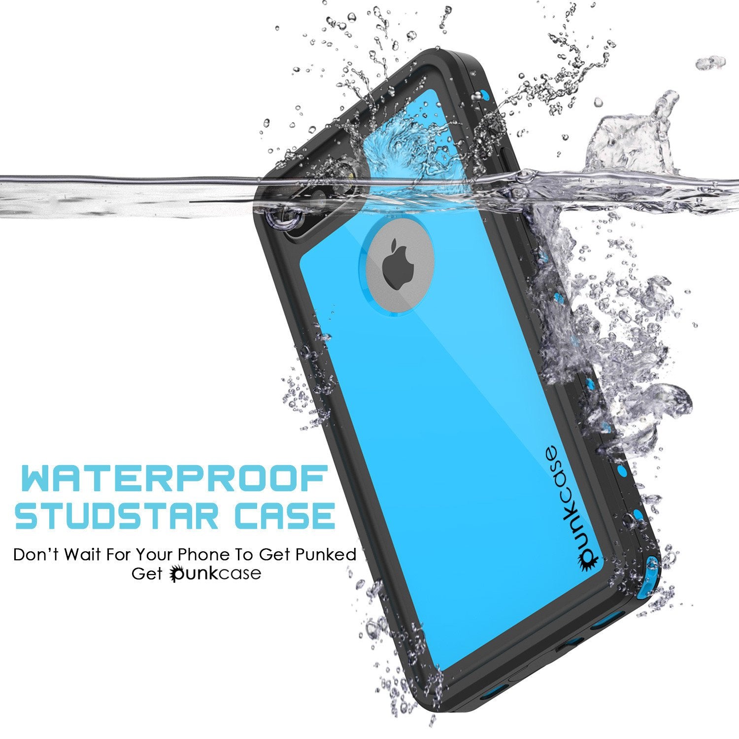 iPhone 8+ Plus Waterproof Case, Punkcase [StudStar Series] [Light Blue] [Slim Fit] [Shockproof] [Dirtproof] [Snowproof] Armor Cover (Color in image: light green)