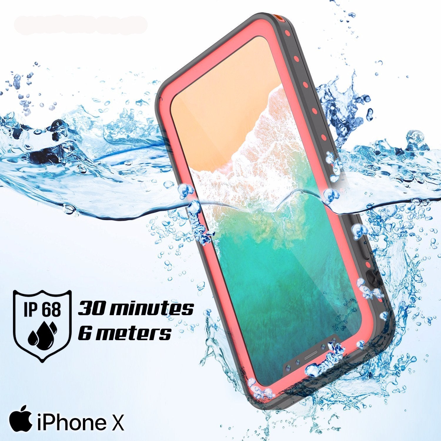 iPhone X Waterproof IP68 Case, Punkcase [Light green] [StudStar Series] [Slim Fit] [Dirtproof] 