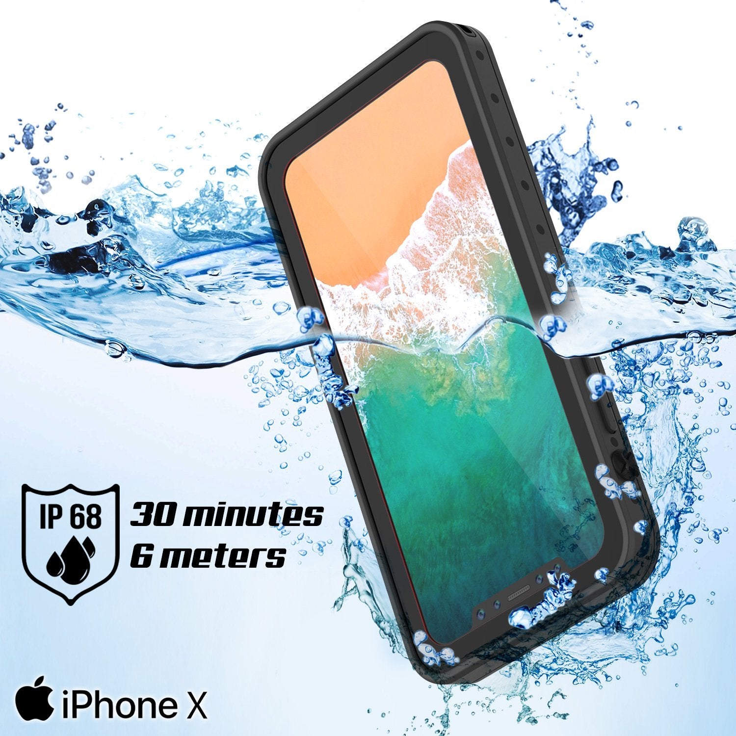 iPhone X Waterproof IP68 Case, Punkcase [Light green] [StudStar Series] [Slim Fit] [Dirtproof] 