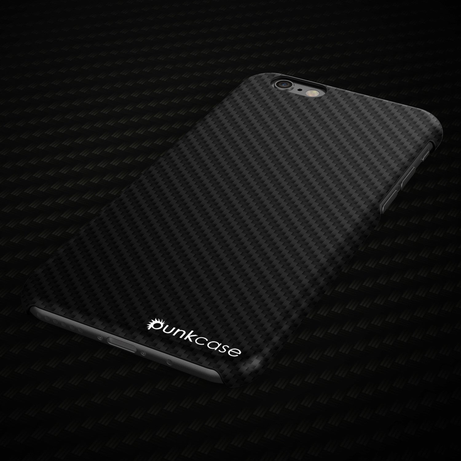 iPhone 8 Case, Punkcase CarbonShield Jet Black with 0.3mm Tempered Glass 