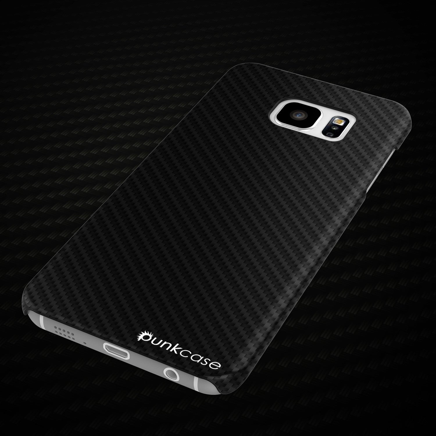 Capa Galaxy S7 Edge, PunkCase CarbonShield, Preto Jet