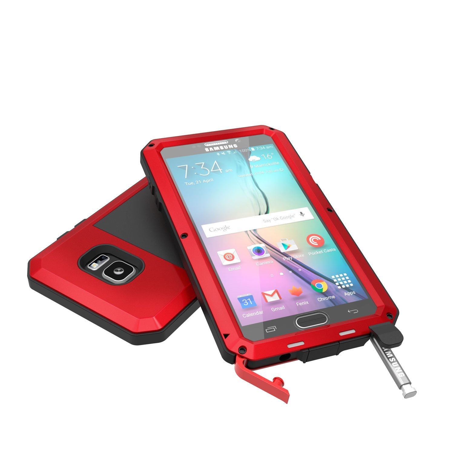 Capa S7, série METALLIC vermelha da Punkcase® para Samsung Galaxy S7 com vidro temperado | Moldura de alumínio