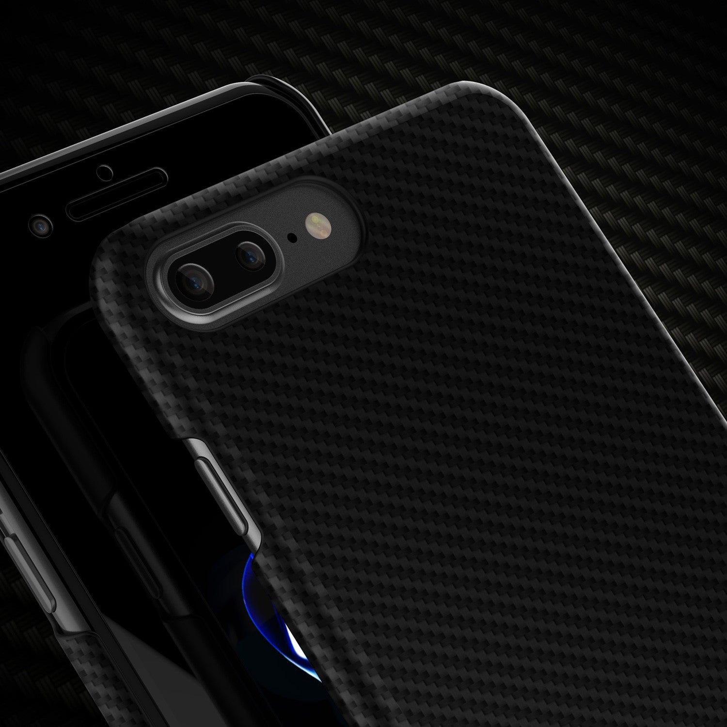 Capa iPhone 7 Plus - Punkcase CarbonShield Preto Jet