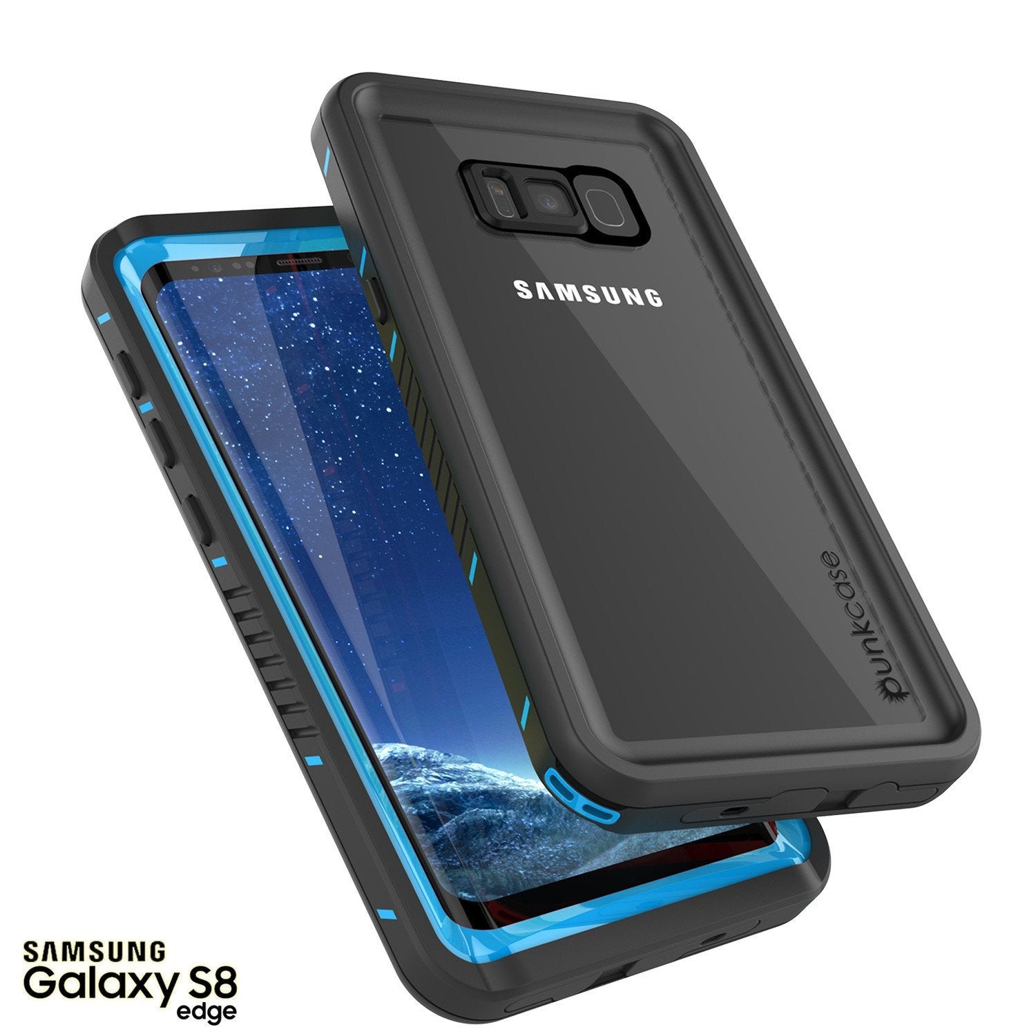 Capa à prova d'água para Galaxy S8, Punkcase [Série Extreme] [Ajuste Slim] [Certificado IP68] [À prova de choque] [À prova de neve] [À prova de poeira] Capa de armadura [Azul claro]