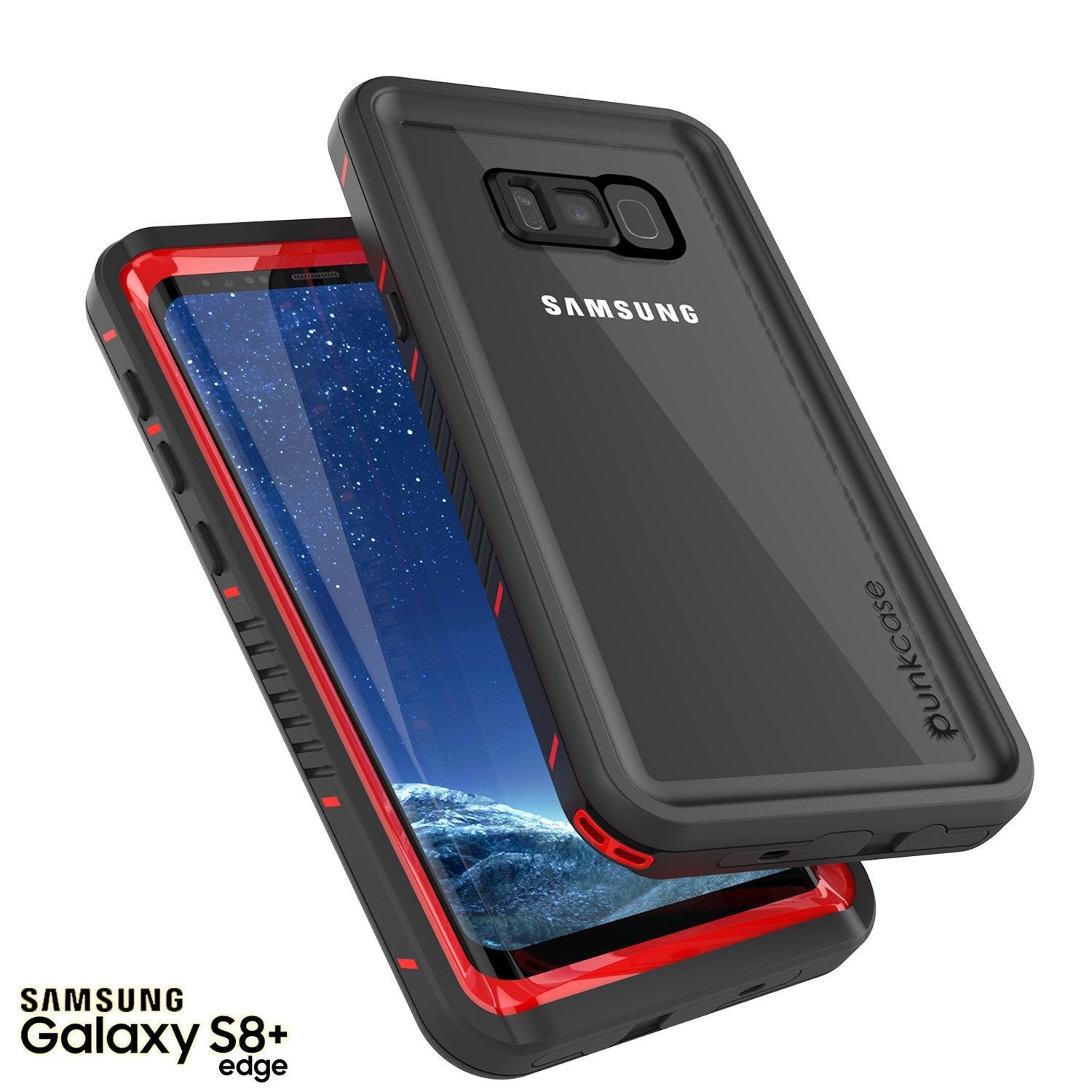 Capa à prova d'água Galaxy S8 PLUS, Punkcase [Extreme Series] [Slim Fit] [IP68 Certified] [Shockproof] [Snowproof] [Dirproof] Capa de armadura com protetor de tela embutido para Samsung Galaxy S8+ [Vermelho]