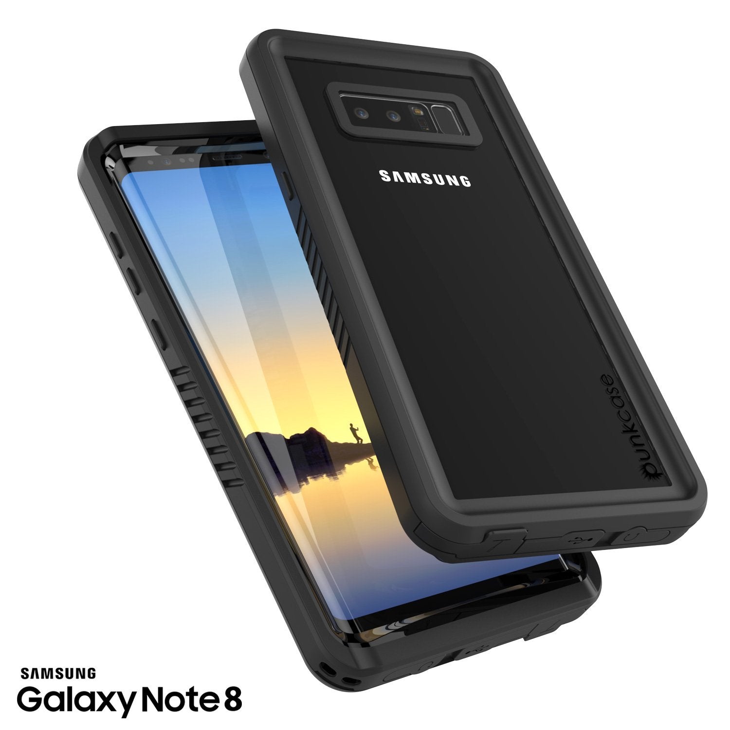 Capa Galaxy Note 8, Punkcase [Série Extrema] [Ajuste Slim] [Certificado IP68] [À Prova de Choque] Capa de Armadura com Protetor de Tela Integrado [Transparente]