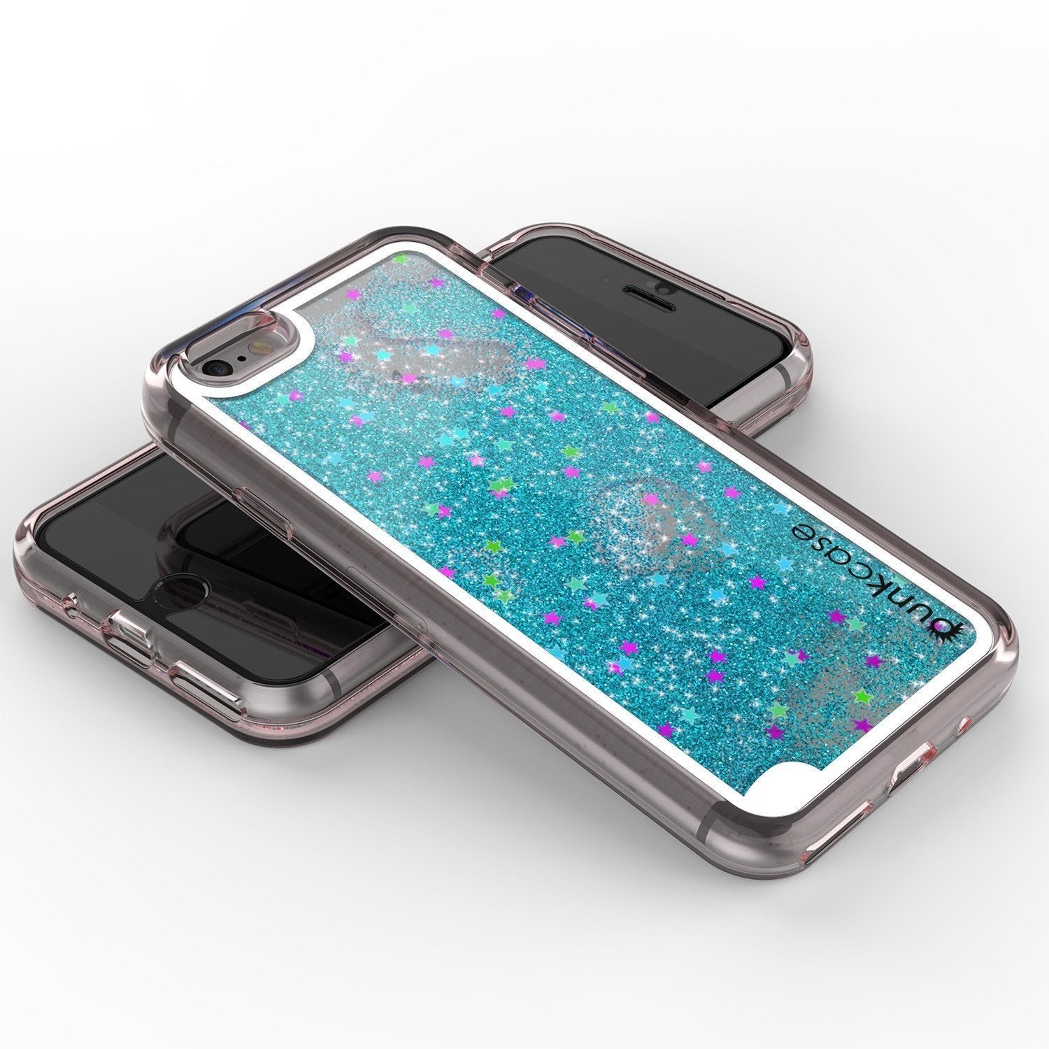 iPhone SE (4.7") Case, PunkCase LIQUID Teal Series, Protective Dual Layer Floating Glitter Cover (Color in image: gold)