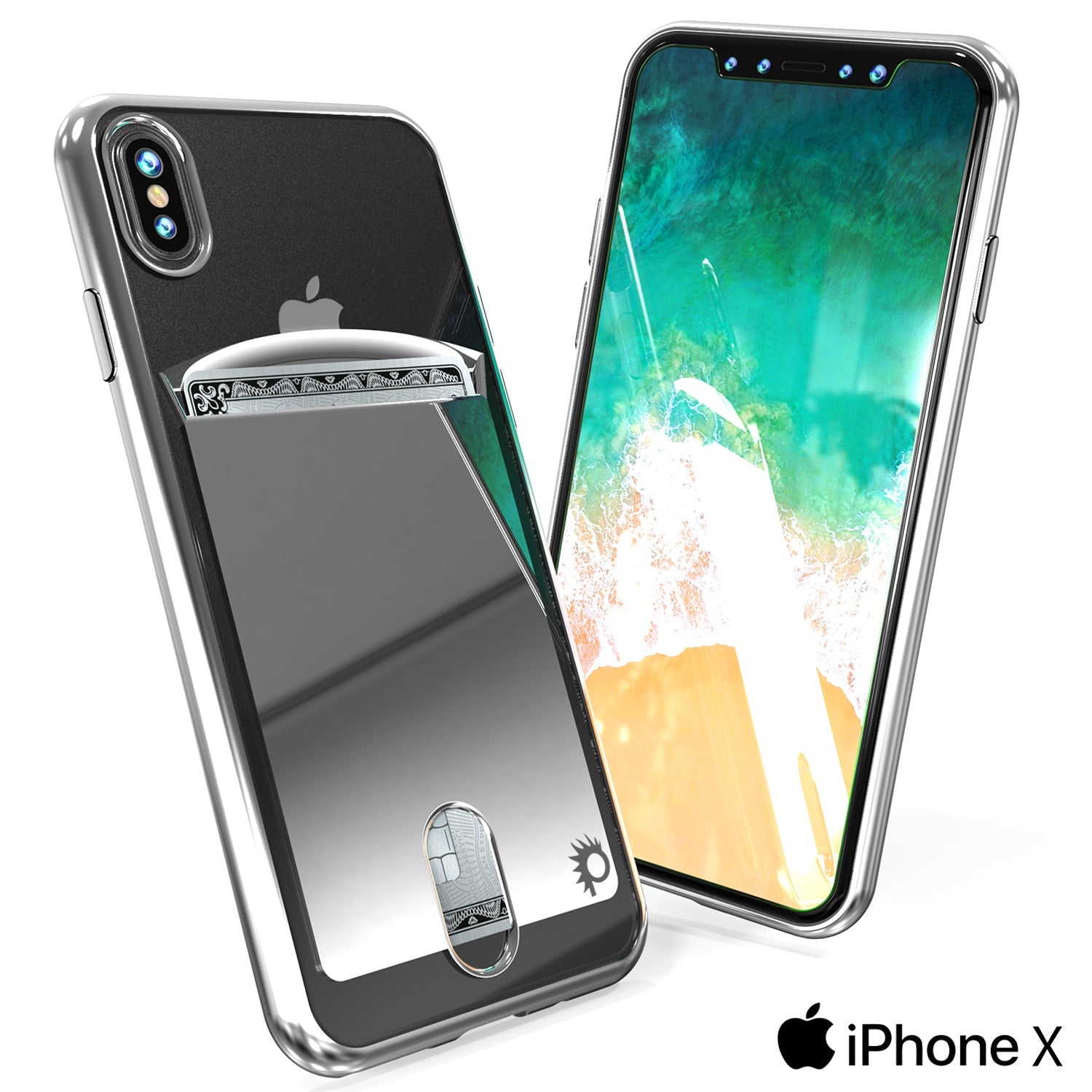 iPhone X Case, PUNKcase [LUCID Series] Slim Fit Protective Dual Layer Armor Cover W/ Scratch Resistant PUNKSHIELD Screen Protector [SILVER] (Color in image: Rose)