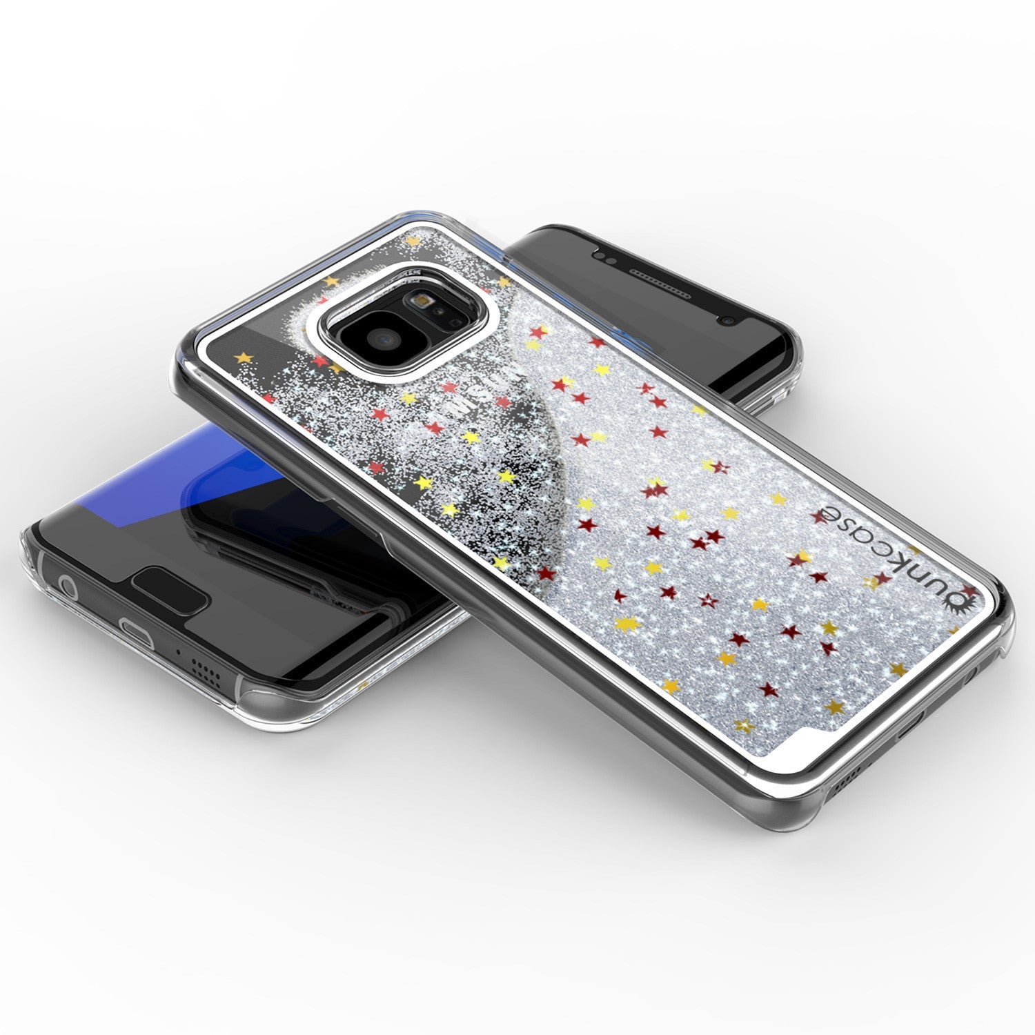 S7 Edge Case, Punkcase [Liquid Silver Series] Protective Dual Layer Floating Glitter Cover with lots of Bling & Sparkle + PunkShield Screen Protector (Color in image: green)