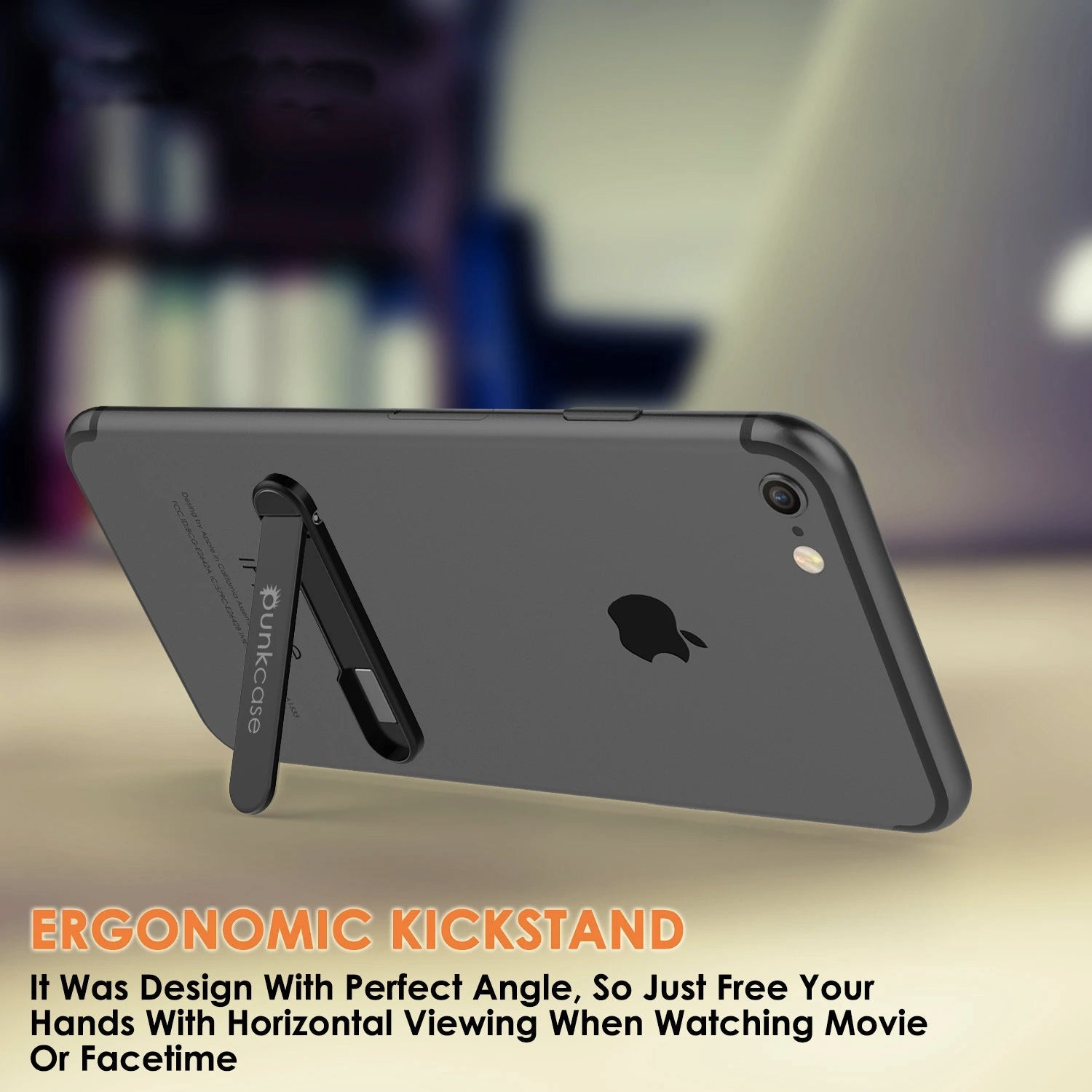 PUNKCASE Suporte Universal para Celular FlickStick para todos os Telefones Celulares e Capas com Parte Traseira Lisa, Operação de Um Dedo (Preto)