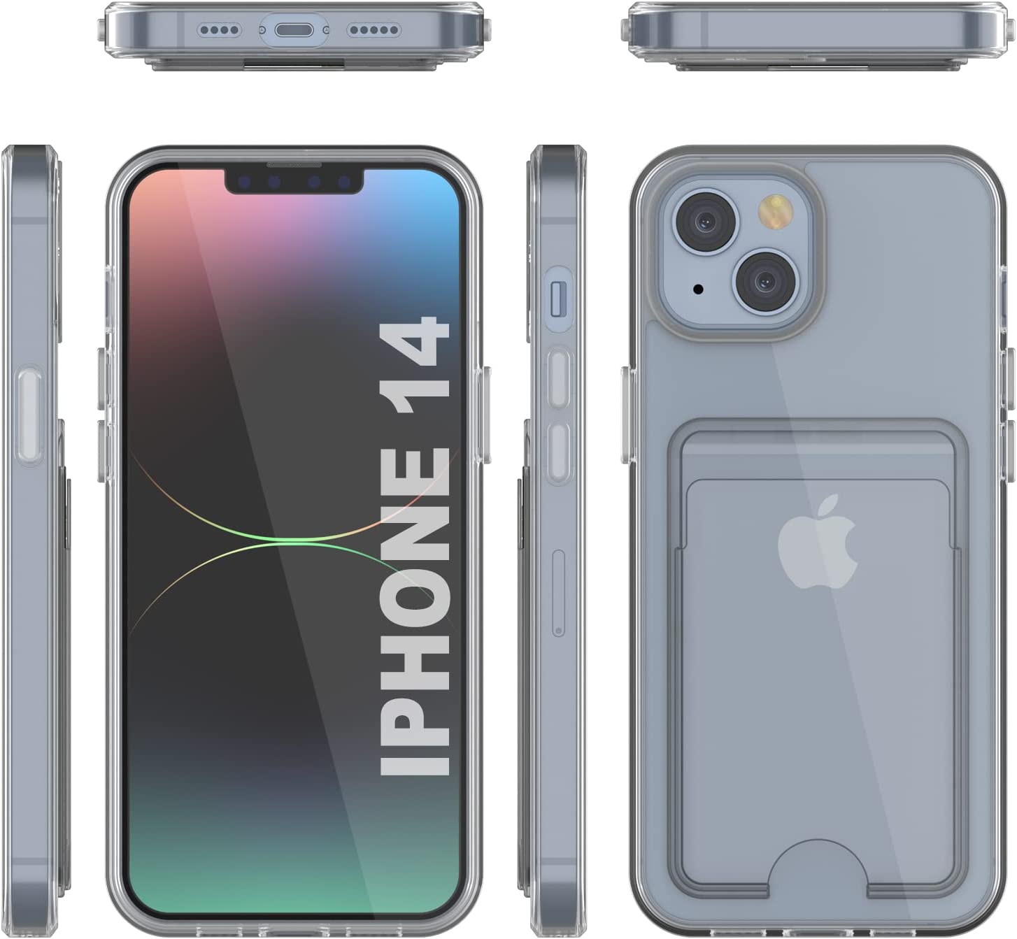 Capa com suporte para cartão iPhone 14 [Série Crystal CardSlot] [Ajuste Slim]
