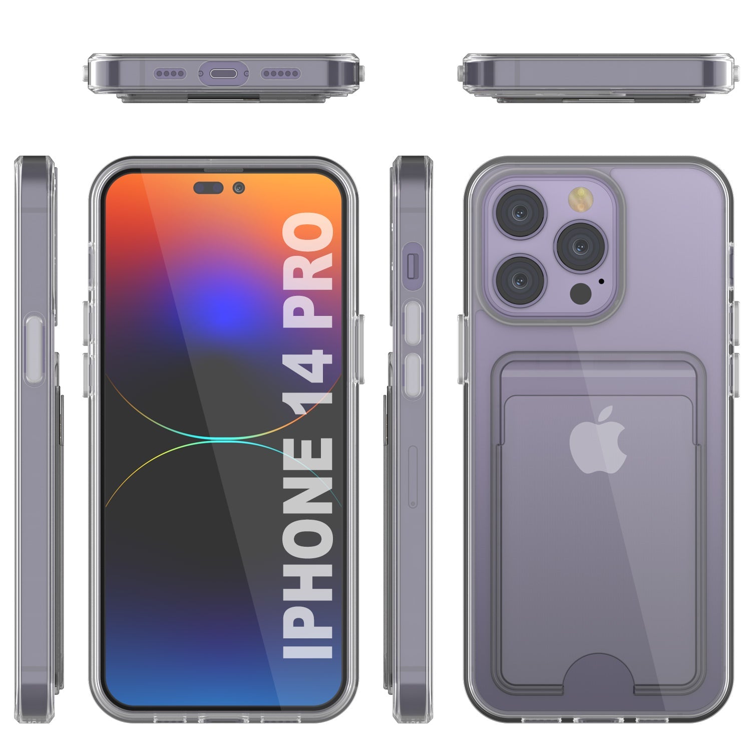 Capa para iPhone 14 Pro com Porta-cartões [Série Crystal CardSlot] [Ajuste Slim]